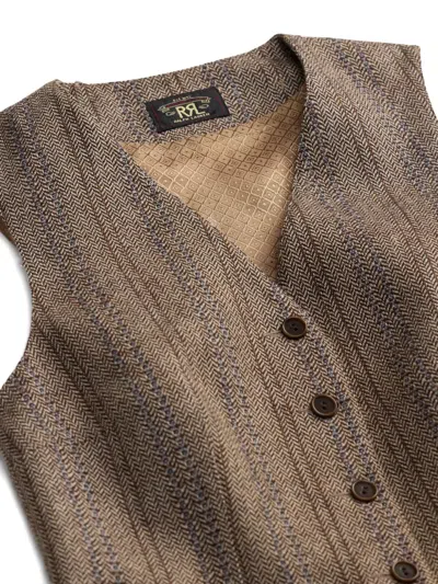 Rrl Herringbone Button Vest In Multi