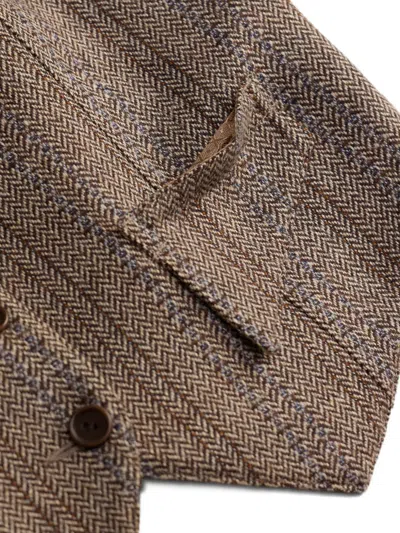 Rrl Herringbone Button Vest In Multi
