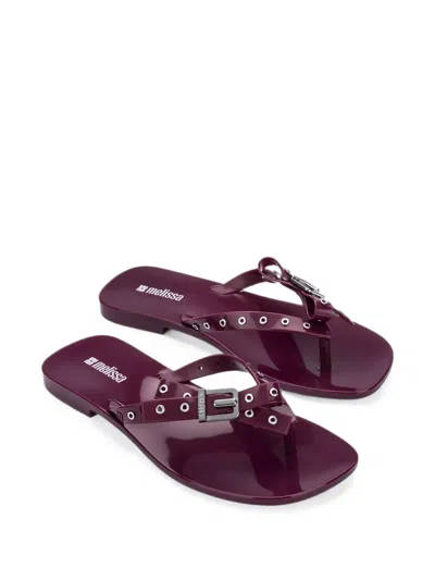 Melissa Harmonic Squared Eyelet-embellished Flip-flops In Multi