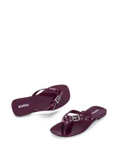 Melissa Harmonic Squared Eyelet-embellished Flip-flops In Multi