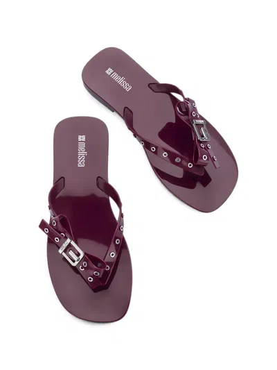 Melissa Harmonic Squared Eyelet-embellished Flip-flops In Multi