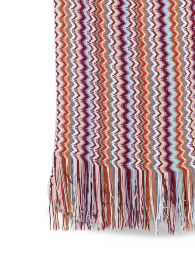 Missoni Zig-zag Pattern Fringed Scarf In Multi