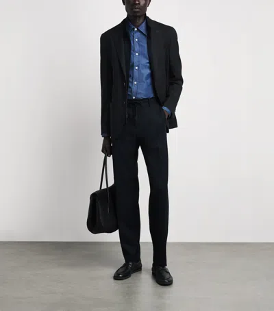 Corneliani Stretch-wool Detachable-insert Blazer In Blue