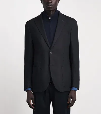 Corneliani Stretch-wool Detachable-insert Blazer In Blue
