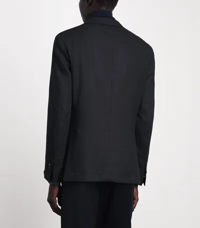 Corneliani Stretch-wool Detachable-insert Blazer In Blue