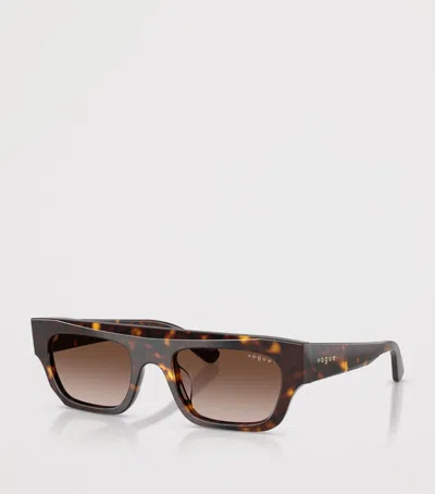 Vogue Rectangular Sunglasses In Brown