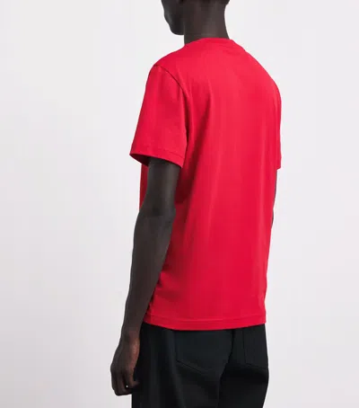 Moncler Logo Cotton Jersey T-shirt In Red