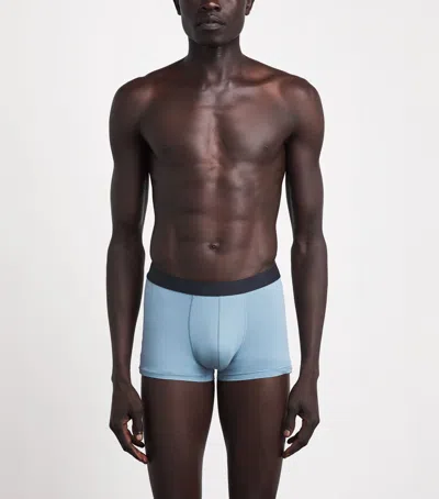 Hanro Micro-touch Boxer Briefs In Blue