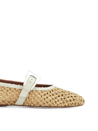 Paris Texas Sveva Woven-raffia Ballet Flats In Pattern