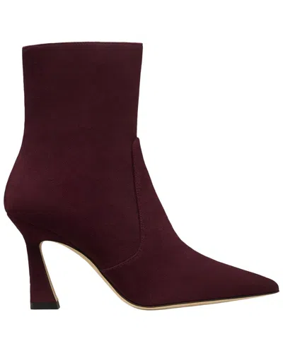 Stuart Weitzman Vinnie Zip Suede Bootie 85 In Burgundy