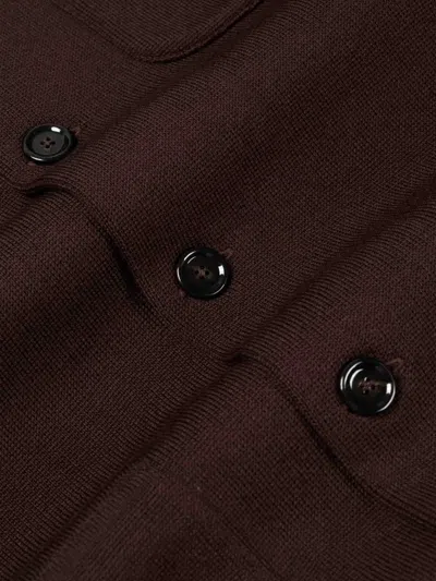 Lardini Button-up Knitted Jacket In Brown