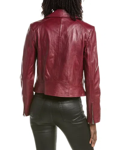 Lamarque Leather Biker Jacket In Brown
