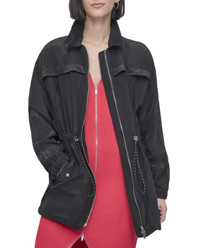 Dkny Textured Anorak Jacket In Black