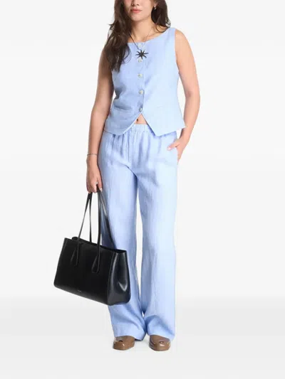 Samsoe & Samsoe Button-up Sleeveless Jacket In Blue