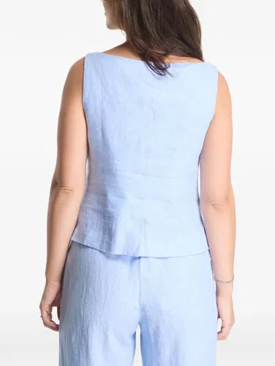 Samsoe & Samsoe Button-up Sleeveless Jacket In Blue