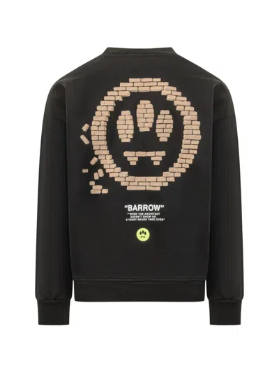 Barrow Printed Sweatshirt In Black