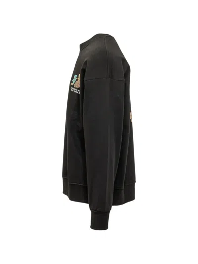 Barrow Printed Sweatshirt In Black
