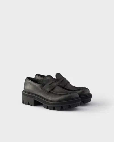 Prada Leather Loafers In Multi