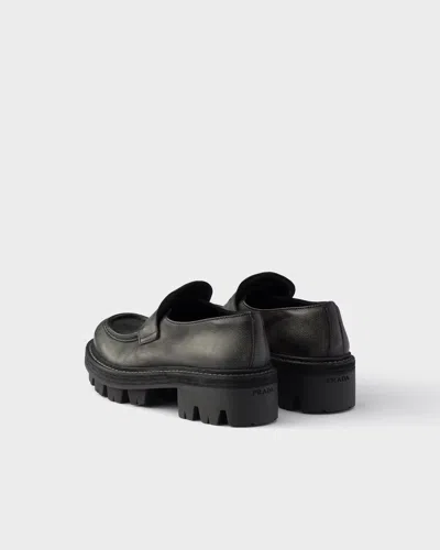 Prada Leather Loafers In Multi