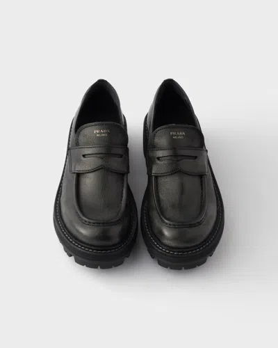 Prada Leather Loafers In Multi