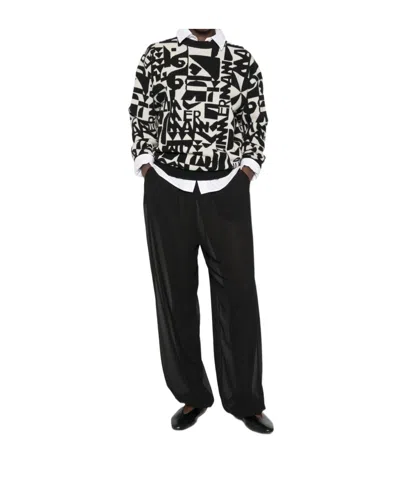 Zimmermann Logo-intarsia Knitted Sweater In Black