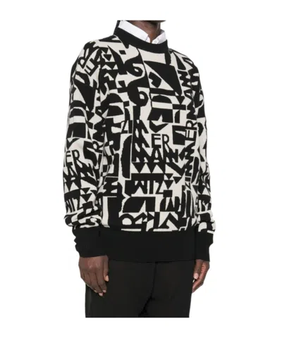 Zimmermann Logo-intarsia Knitted Sweater In Black