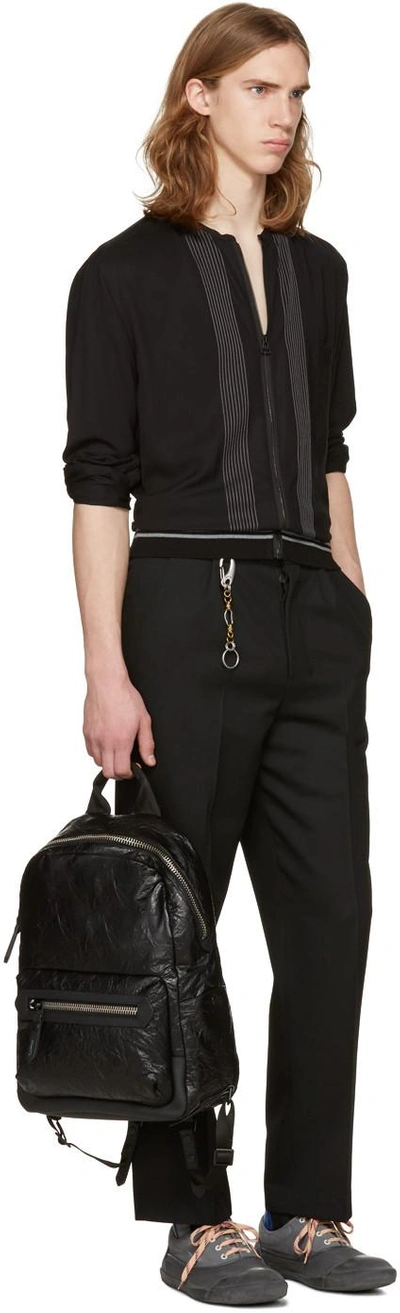 Shop Lanvin Black Zip Front Shirt