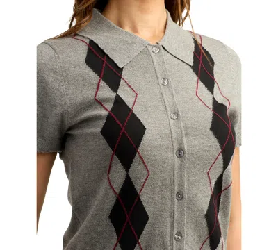 Bcx Juniors' Button-front Sweater Cardigan In Gray