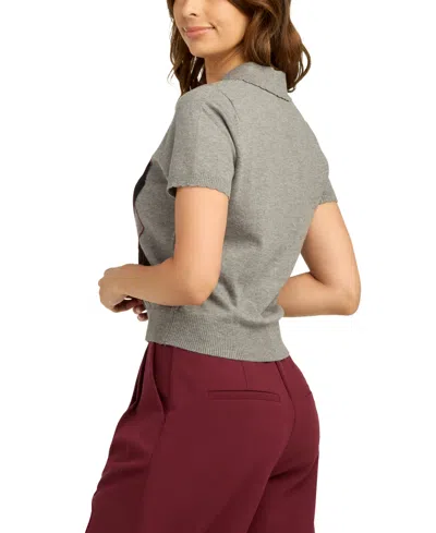 Bcx Juniors' Button-front Sweater Cardigan In Gray