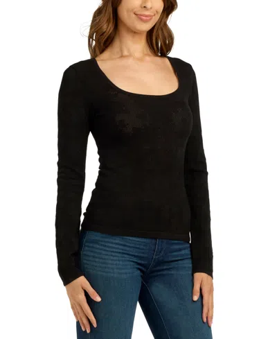 Bcx Juniors' Long-sleeve Pull-on Sweater In Black