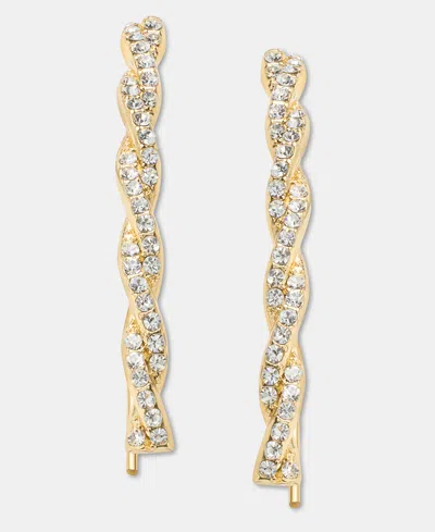 Givenchy Pave Twist Threader Earrings In Transparent
