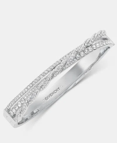 Givenchy Pave Twist Bangle Bracelet In White