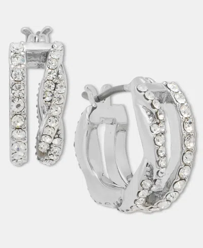 Givenchy Extra-small Pave Split-hoop Earrings, 0.36" In White