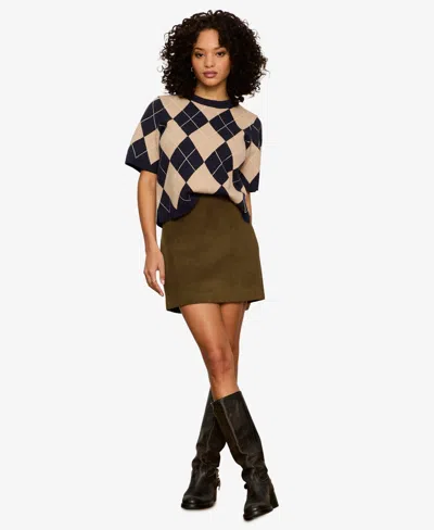 Sanctuary Petite Perfect Semi-cropped Pull-on Sweater T-shirt In Blue
