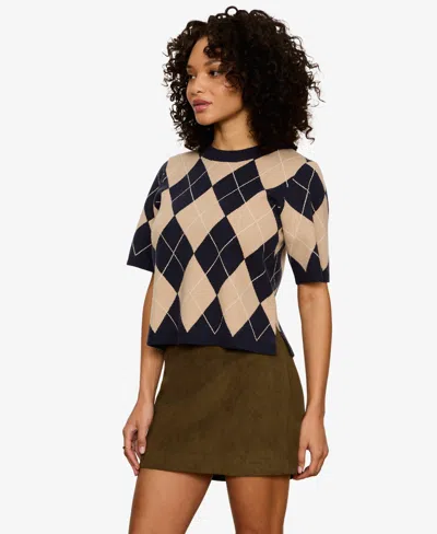 Sanctuary Petite Perfect Semi-cropped Pull-on Sweater T-shirt In Blue
