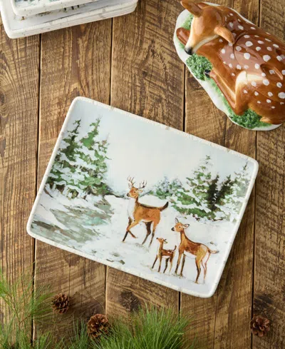 Certified International Winter Cabin Rectangular Platter In Multi