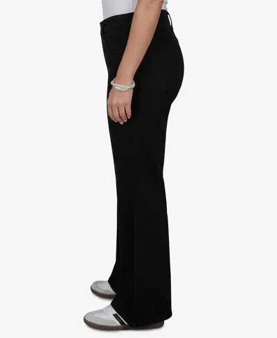 Ruby Rd. Petite Mid-rise Flare Denim Jeans In Black