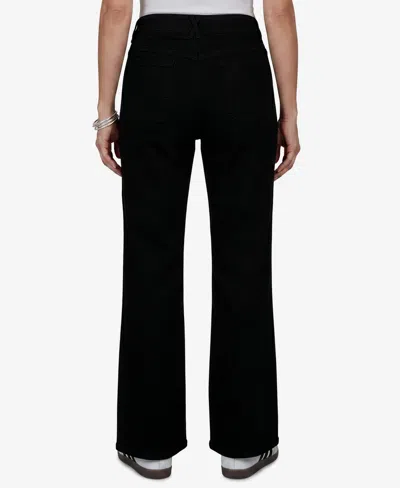 Ruby Rd. Petite Mid-rise Flare Denim Jeans In Black