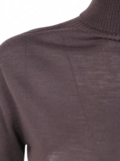 D Exterior D. Exterior Sweater Basic Merino Turtle Neck In Brown