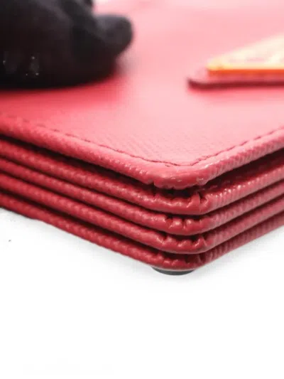 Pre-owned Prada 2000s Triangle-logo Card Case In Pink