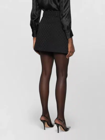 Gucci Solid Color Flared Umbrella Skirt In Black