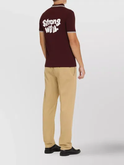 Dondup Cotton Regular-fit Straight-leg Trousers In Brown