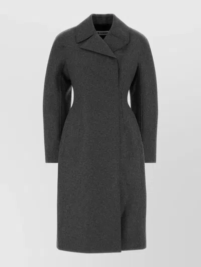 Jil Sander Double-breasted Virgin Wool Coat In Gray