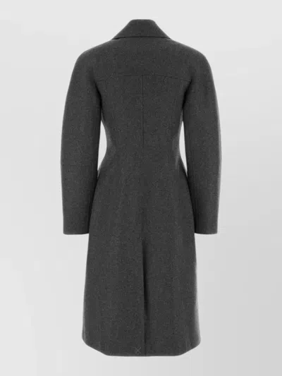 Jil Sander Double-breasted Virgin Wool Coat In Gray