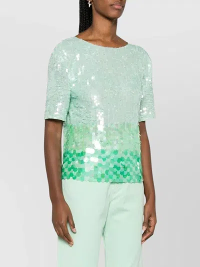 P.a.r.o.s.h Sequined Gradient Top Keyhole Back In Multi