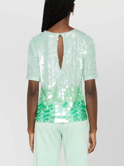 P.a.r.o.s.h Sequined Gradient Top Keyhole Back In Multi