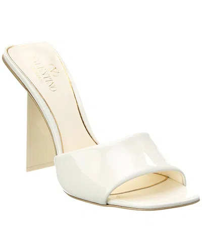 Valentino One Stud 105 Patent Sandal In White