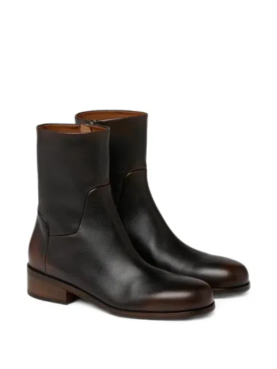 Marsèll Gnocco Burnished Leather Ankle Boots In Multi