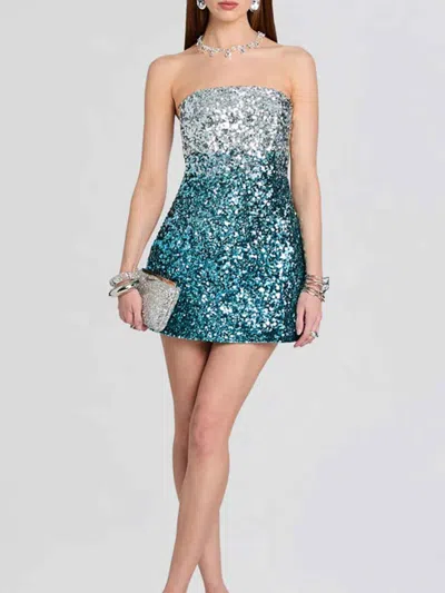 Retroféte Strapless A-line Minidress In Multi