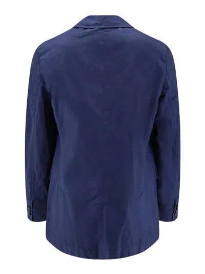Aspesi Single-breasted Long-sleeved Suit Jacket In Blue